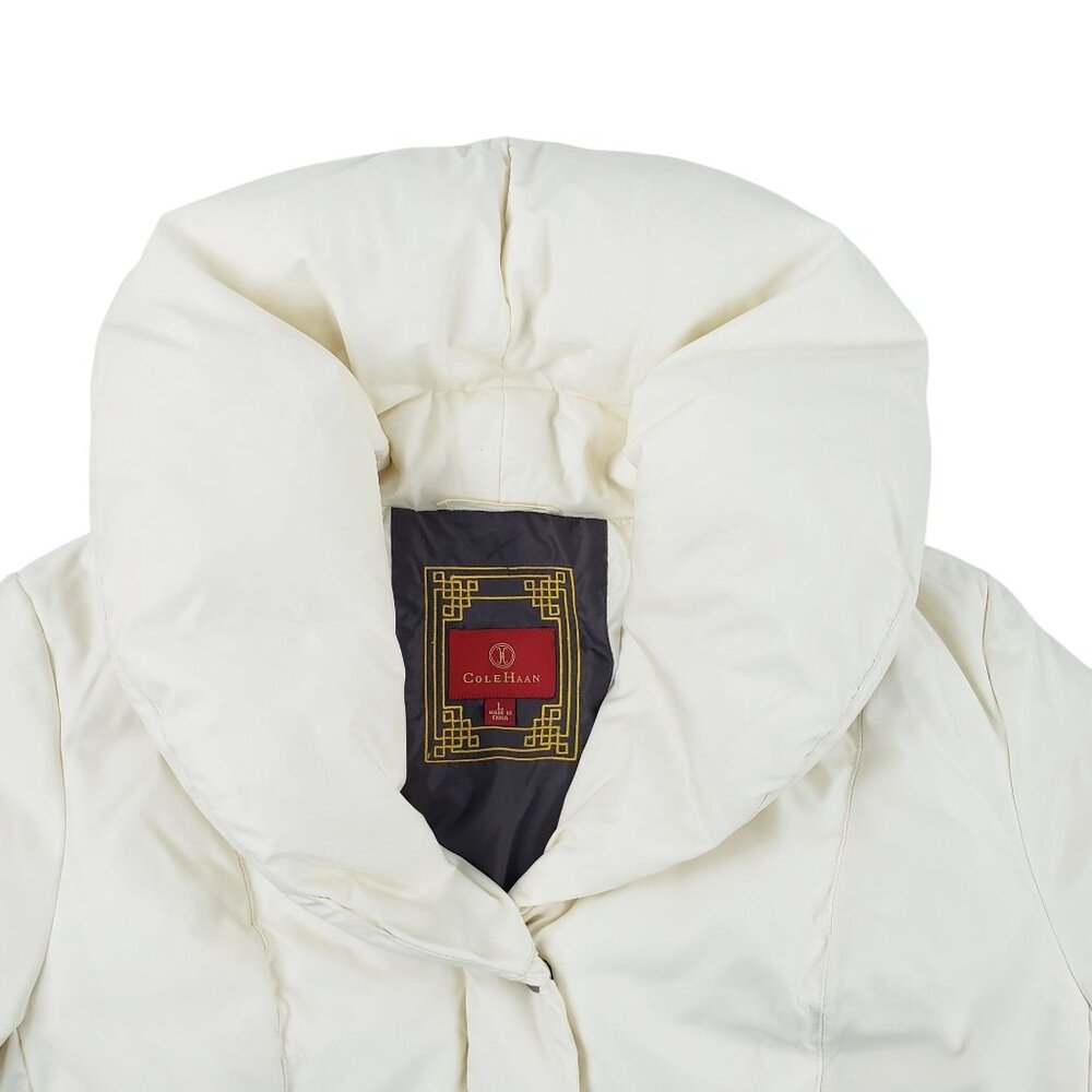 Cole Haan Women's Large Fill 80% Down, 20% Feather Coat Ivory Cream Jacket EUC - Picture 3 of 16